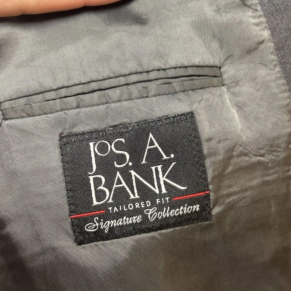 Jos A Bank Signature Collection Men’s Size 46L  Wool Gray Blazer/Sport Coat